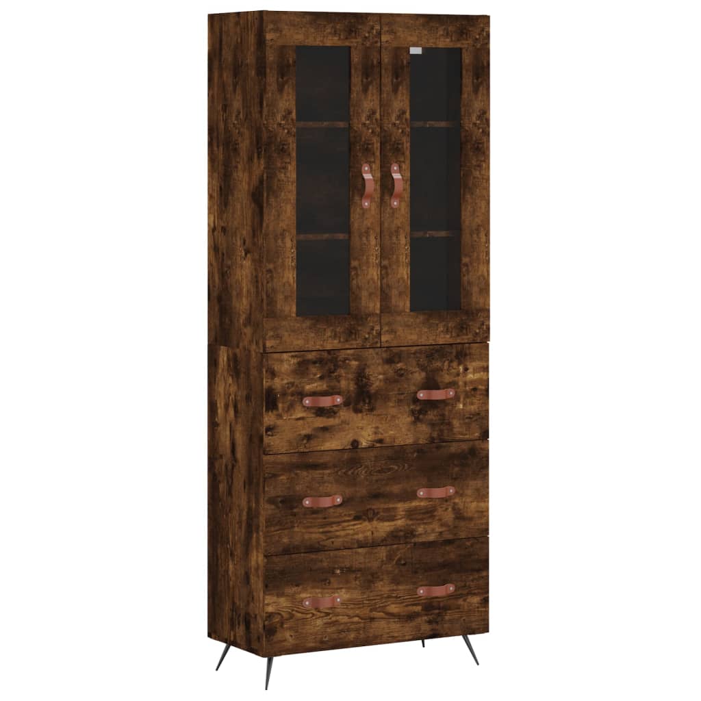 Highboard Smoked Oak 69,5x34x180 cm Engineered Wood