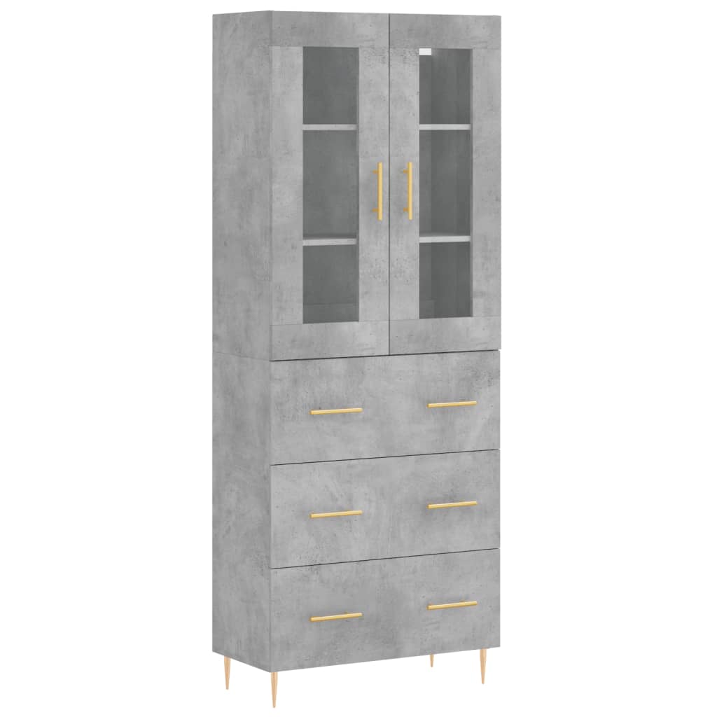 Highboard Concrete Grey 69,5x34x180 cm Engineered Wood