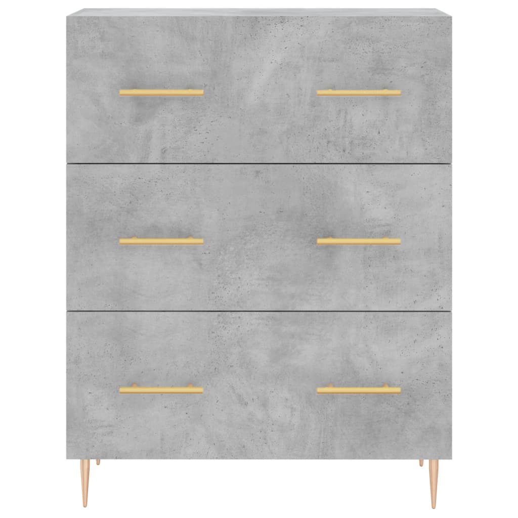 Highboard Concrete Grey 69,5x34x180 cm Engineered Wood