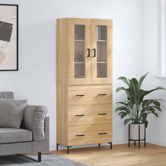 Highboard Sonoma Oak 69,5x34x180 cm Engineered Wood