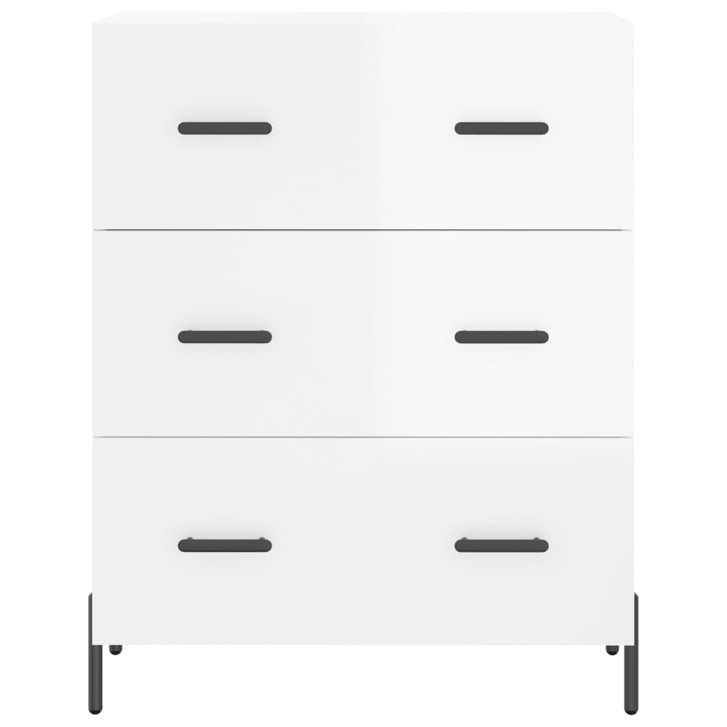 vidaXL Highboard High Gloss White 69.5x34x180 cm Engineered Wood