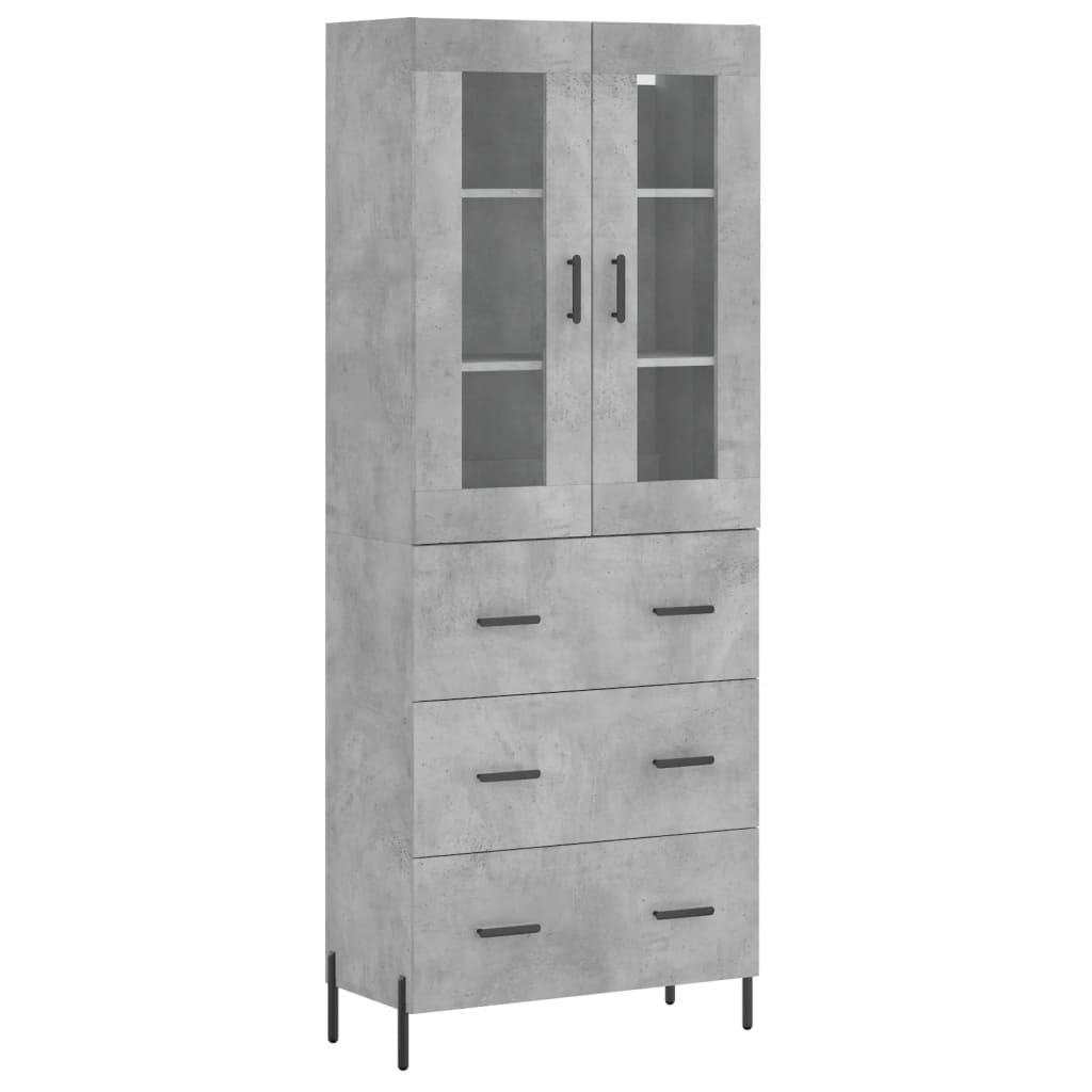 Highboard Concrete Grey 69,5x34x180 cm Engineered Wood