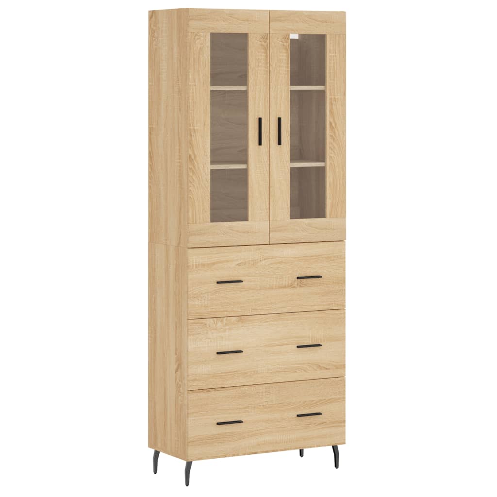 vidaXL Highboard Sonoma Oak 69.5x34x180 cm Engineered Wood