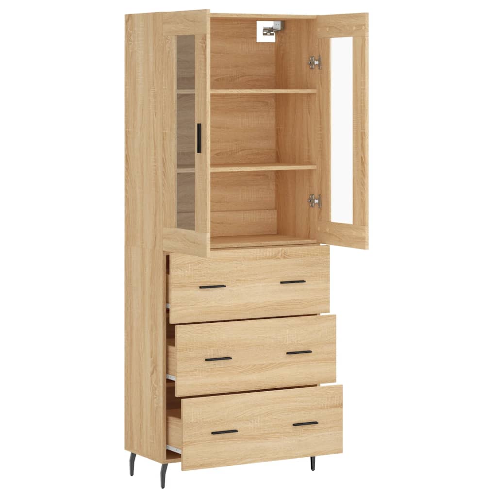 vidaXL Highboard Sonoma Oak 69.5x34x180 cm Engineered Wood