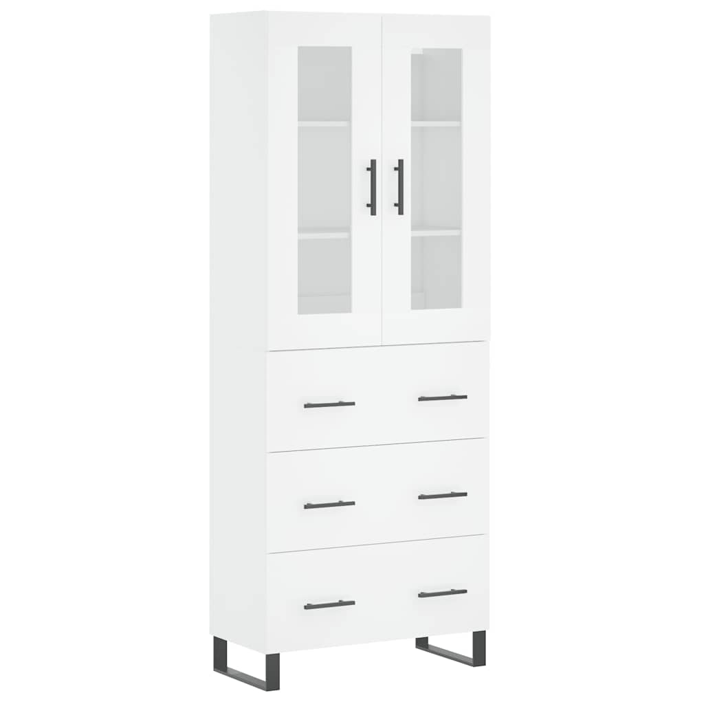 Highboard White 69.5x34x180 cm Engineered Wood