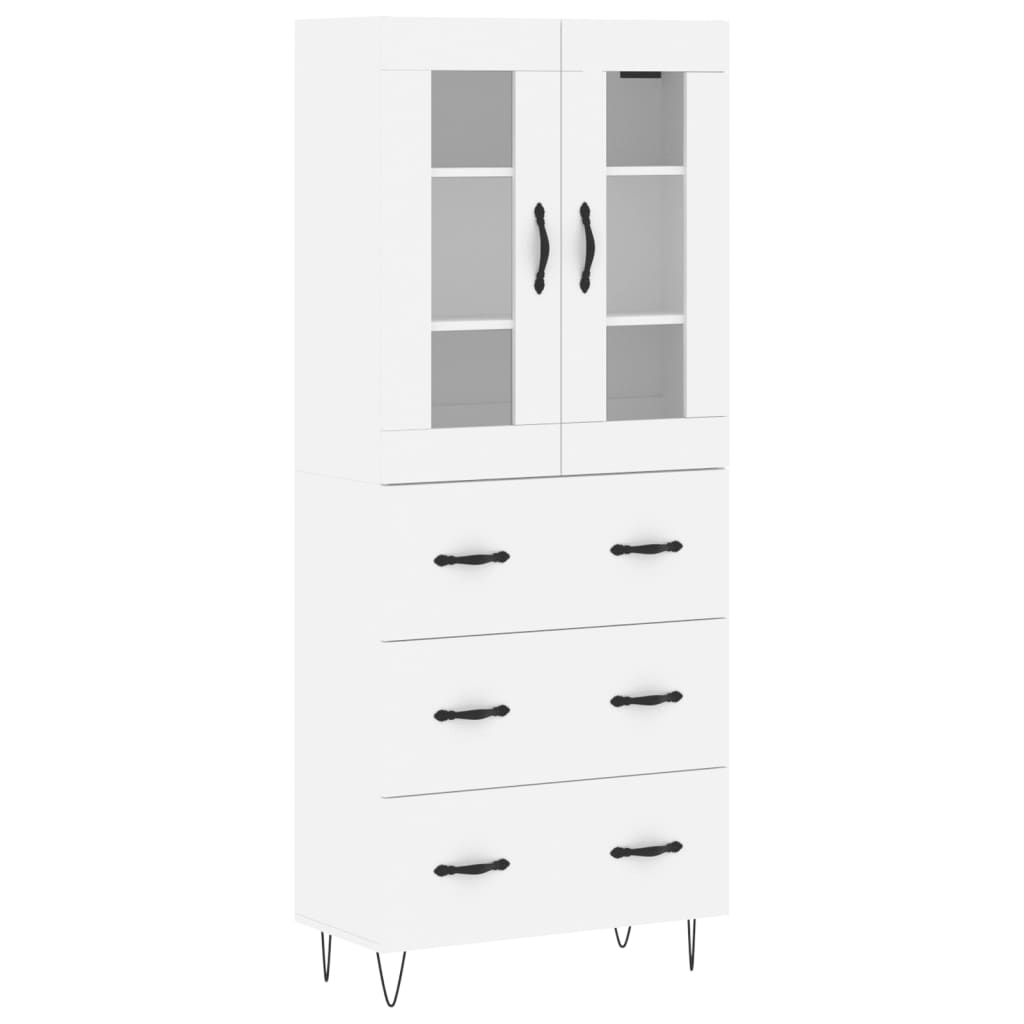 Highboard White 69,5x34x180 cm Engineered Wood