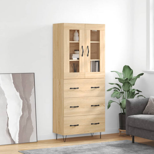 Highboard Sonoma Oak 69,5x34x180 cm Engineered Wood