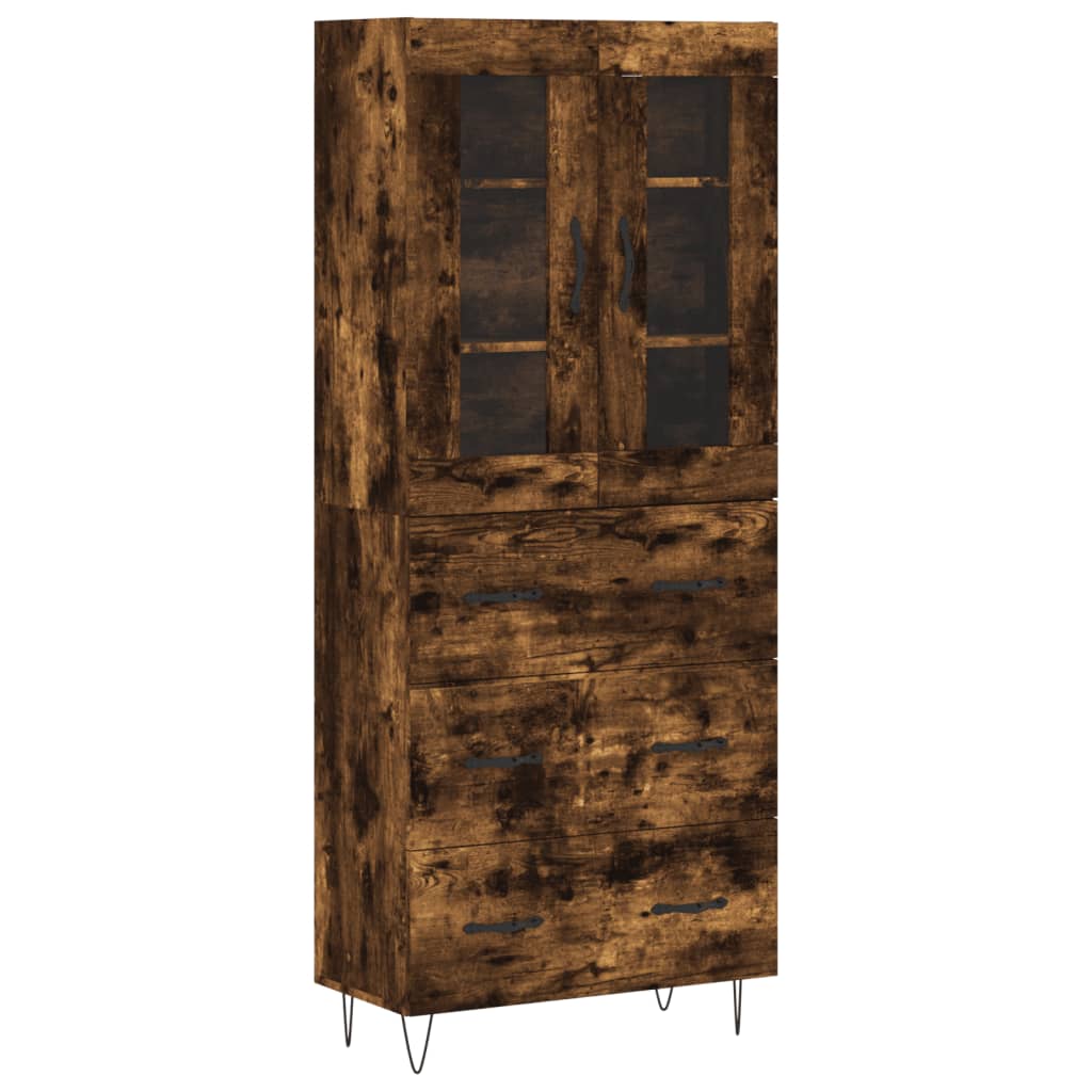 Highboard Smoked Oak 69.5x34x180 cm Engineered Wood