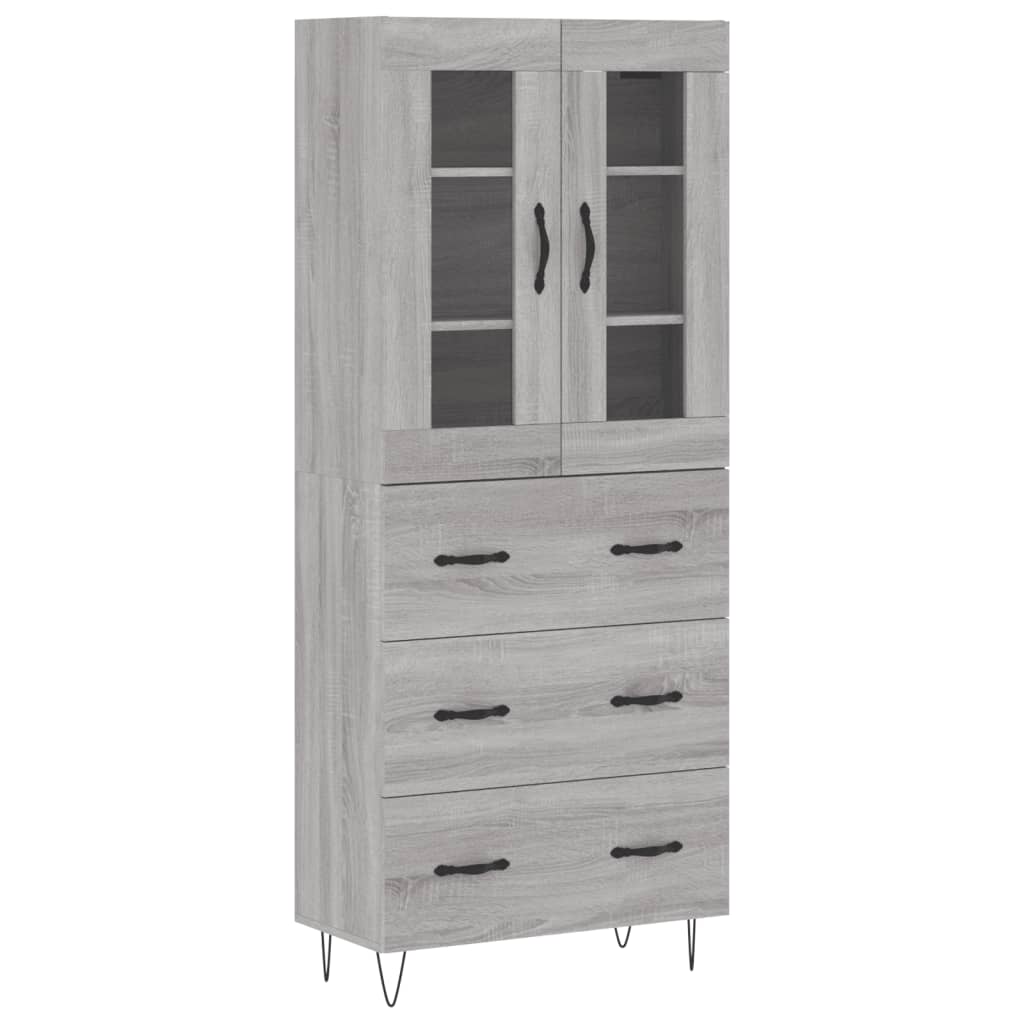Highboard Grey Sonoma 69.5x34x180 cm Engineered Wood