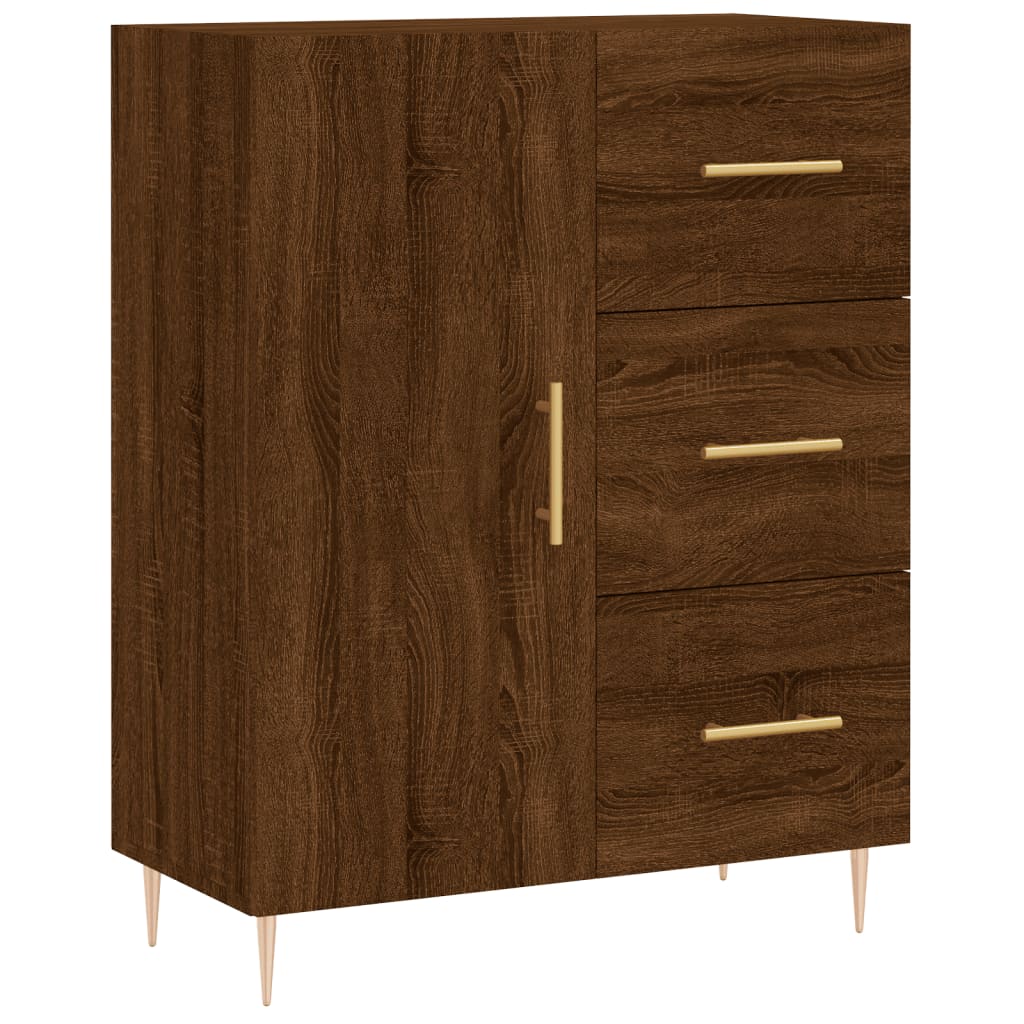 vidaXL Highboard Brown Oak 69.5x34x180 cm Engineered Wood