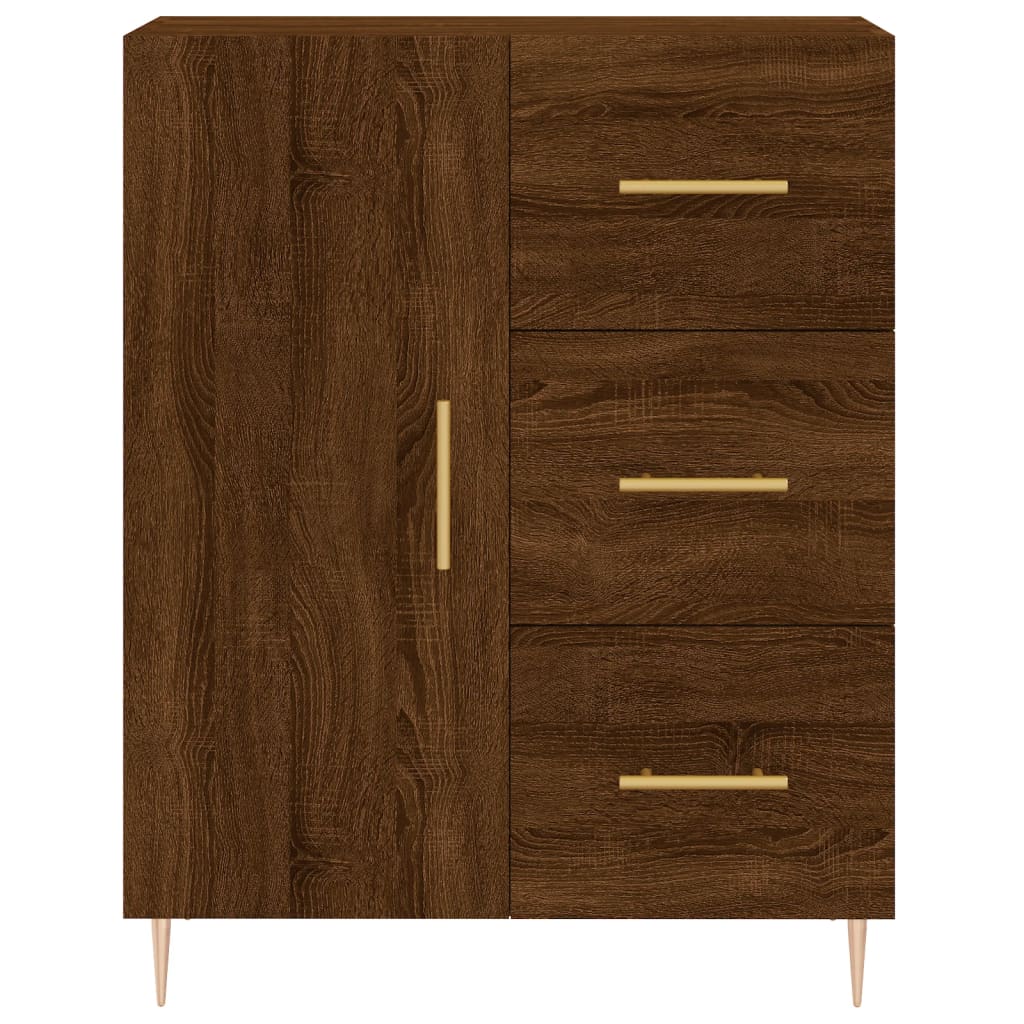 vidaXL Highboard Brown Oak 69.5x34x180 cm Engineered Wood