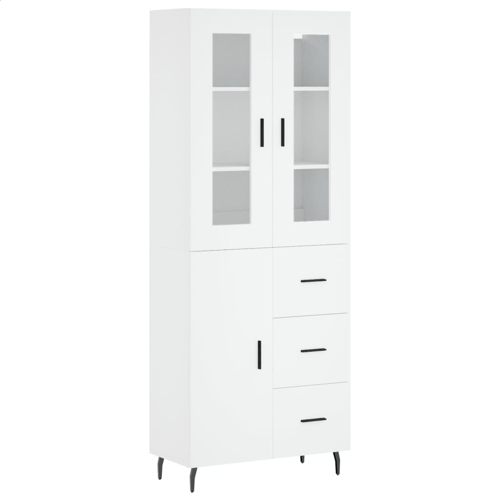 Highboard White 69,5x34x180 cm Engineered Wood
