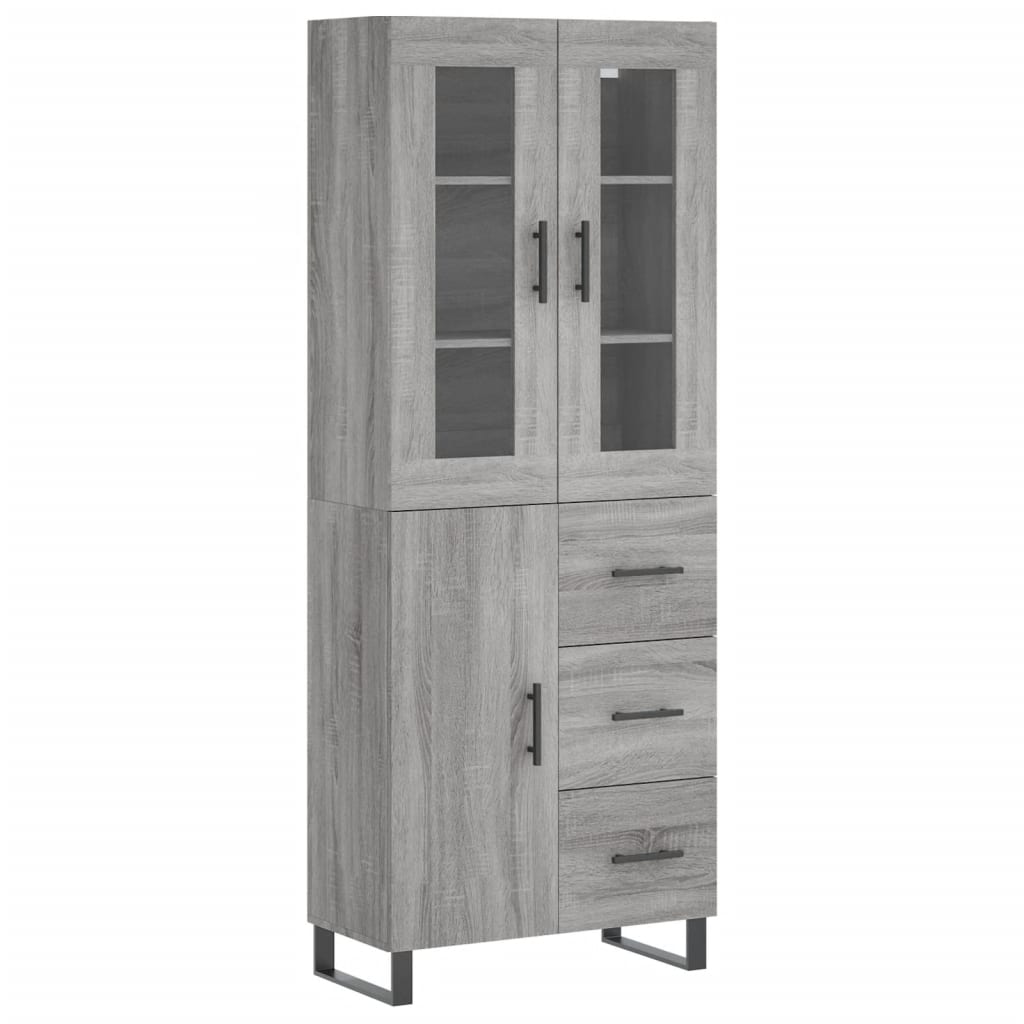 vidaXL Highboard Grey Sonoma 69.5x34x180 cm Engineered Wood