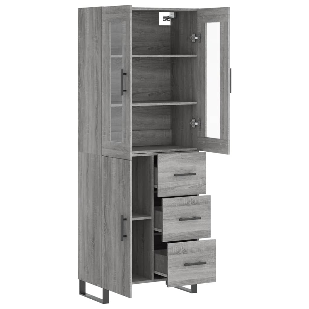 vidaXL Highboard Grey Sonoma 69.5x34x180 cm Engineered Wood