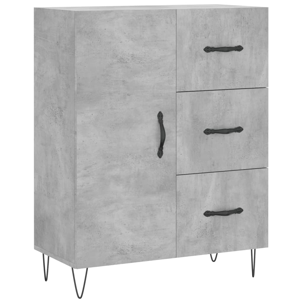 Highboard Concrete Grey 69,5x34x180 cm Engineered Wood