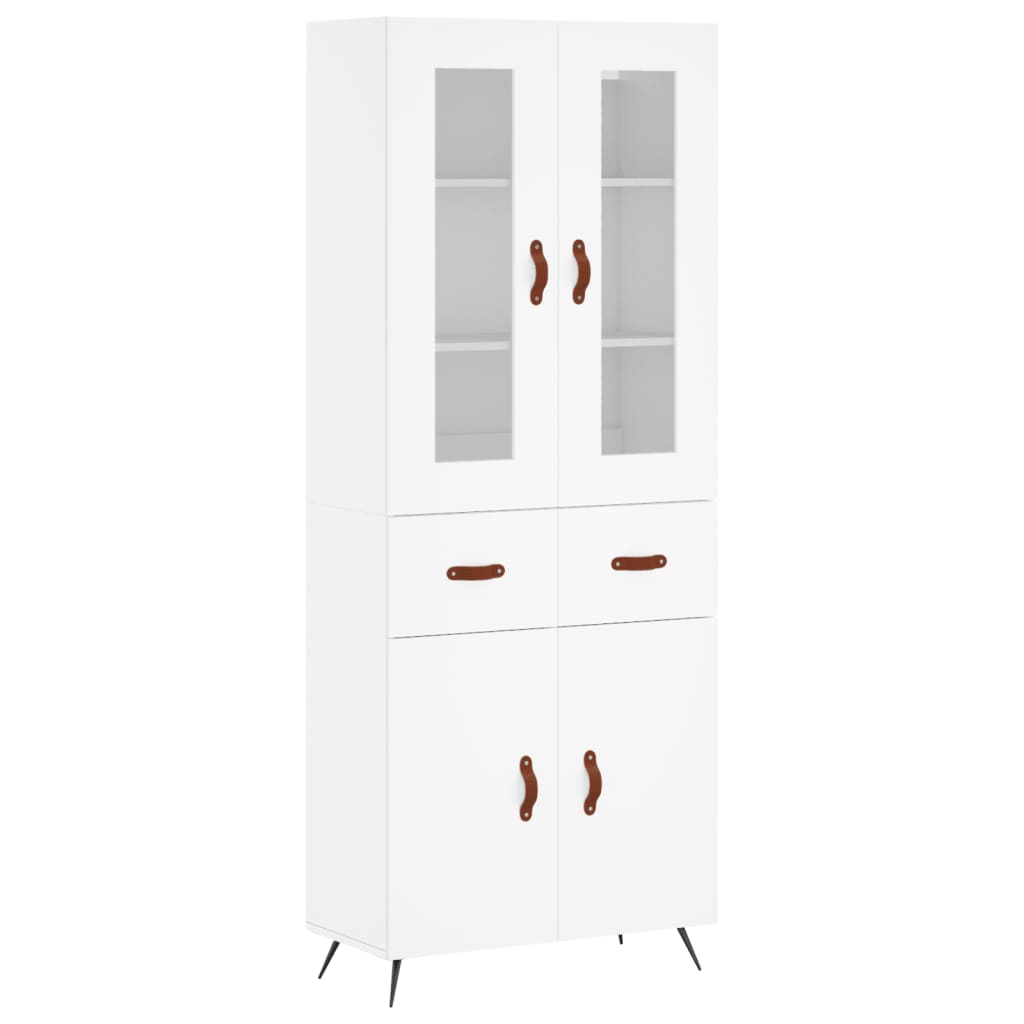 Highboard White 69,5x34x180 cm Engineered Wood