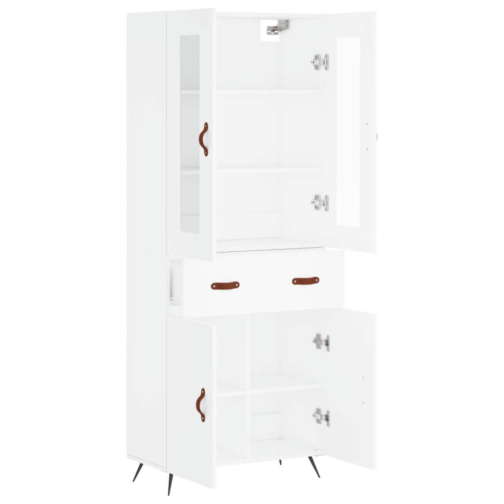 Highboard White 69,5x34x180 cm Engineered Wood