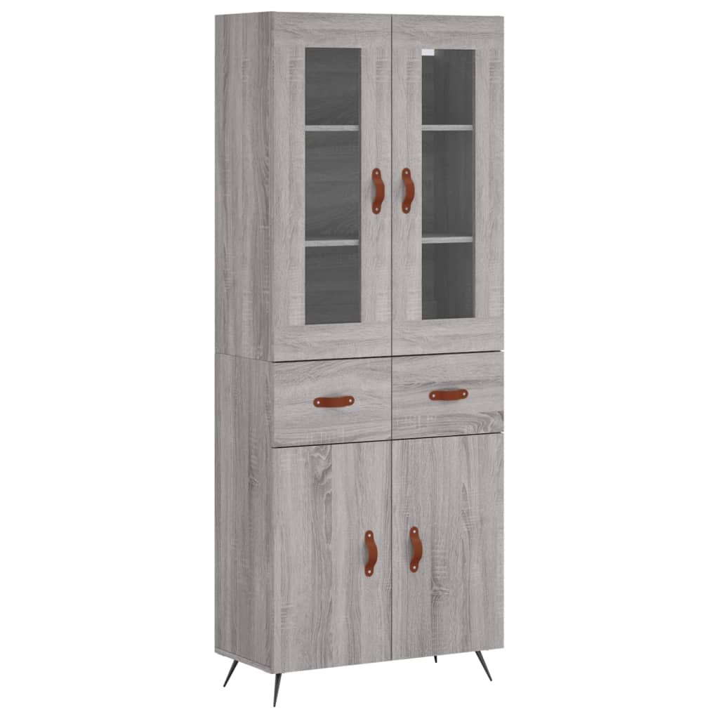 Highboard Grey Sonoma 69,5x34x180 cm Engineered Wood
