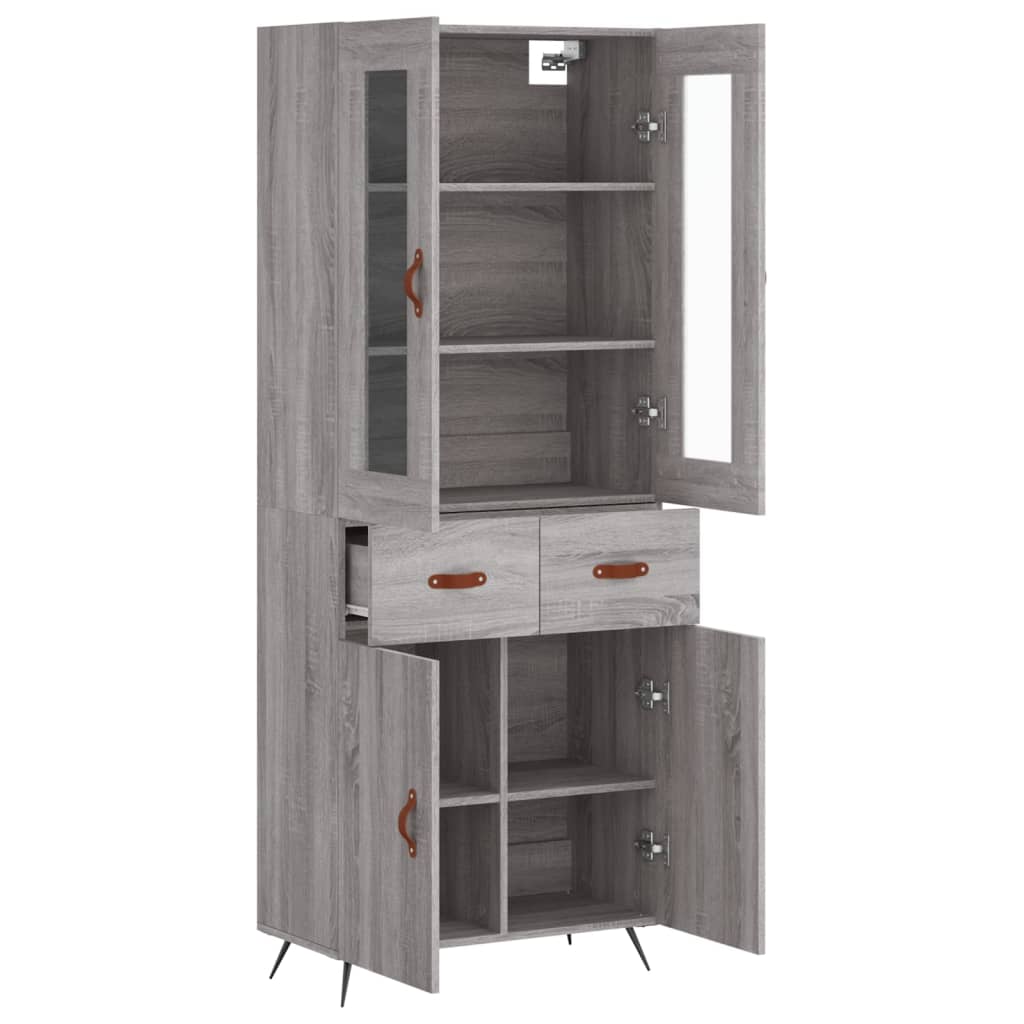 Highboard Grey Sonoma 69,5x34x180 cm Engineered Wood