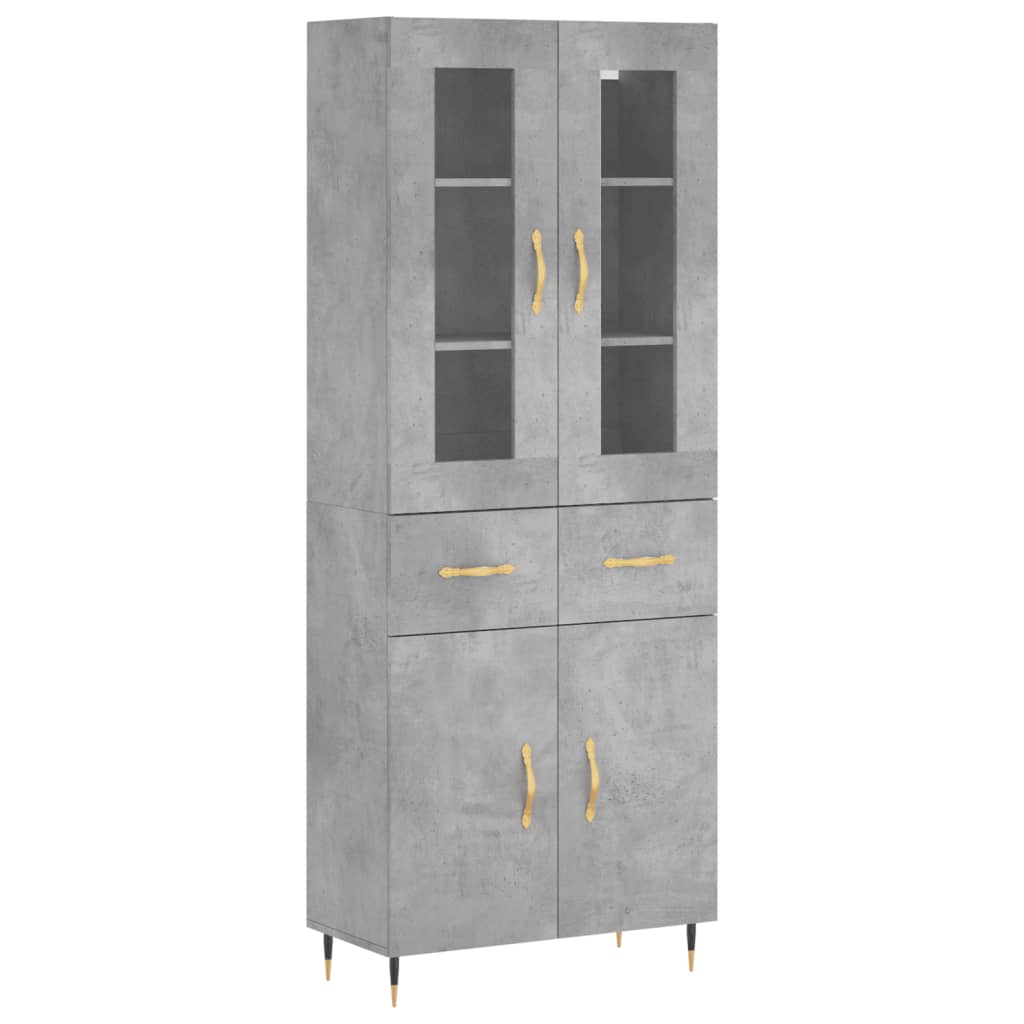 Highboard Concrete Grey 69,5x34x180 cm Engineered Wood