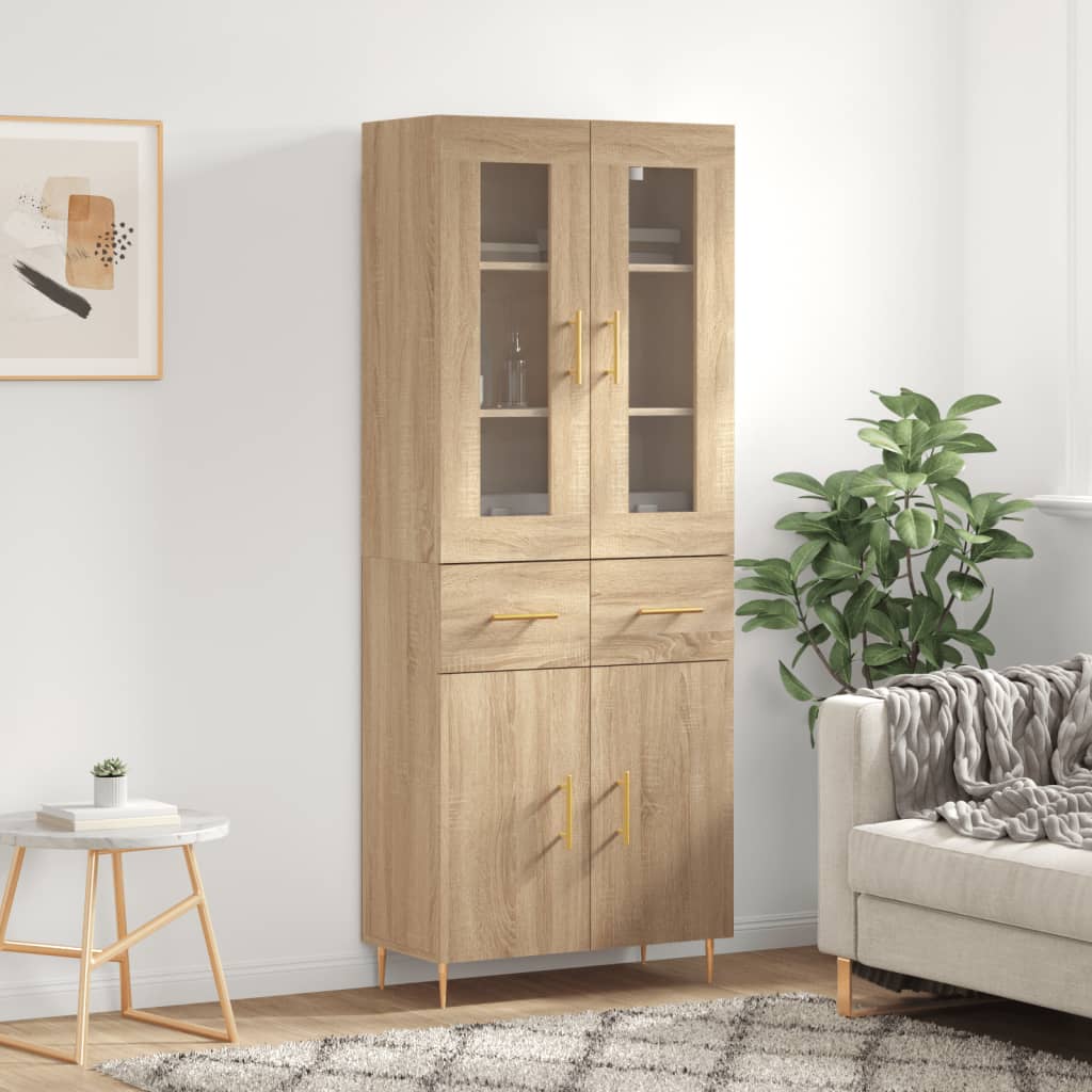 Highboard Sonoma Oak 69,5x34x180 cm Engineered Wood
