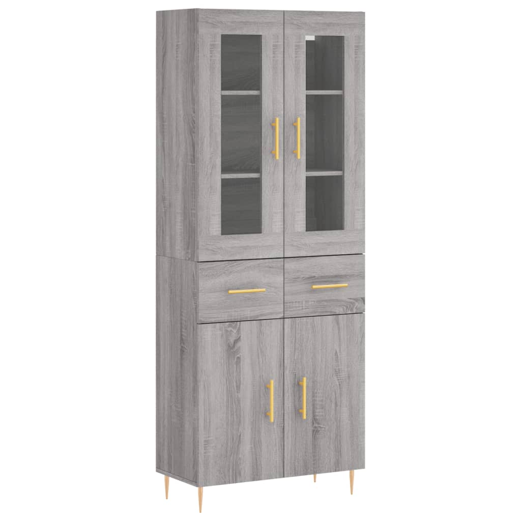 Highboard Grey Sonoma 69,5x34x180 cm Engineered Wood