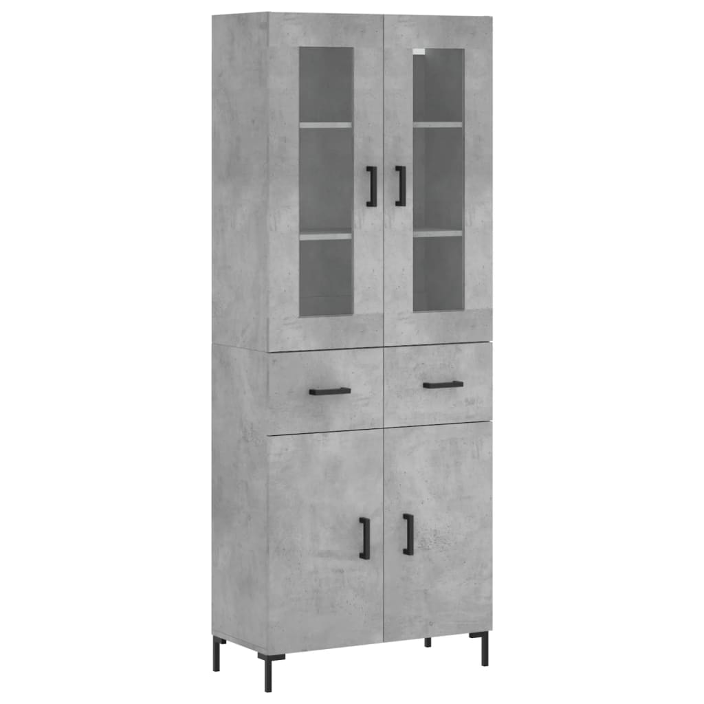 Highboard Concrete Grey 69,5x34x180 cm Engineered Wood