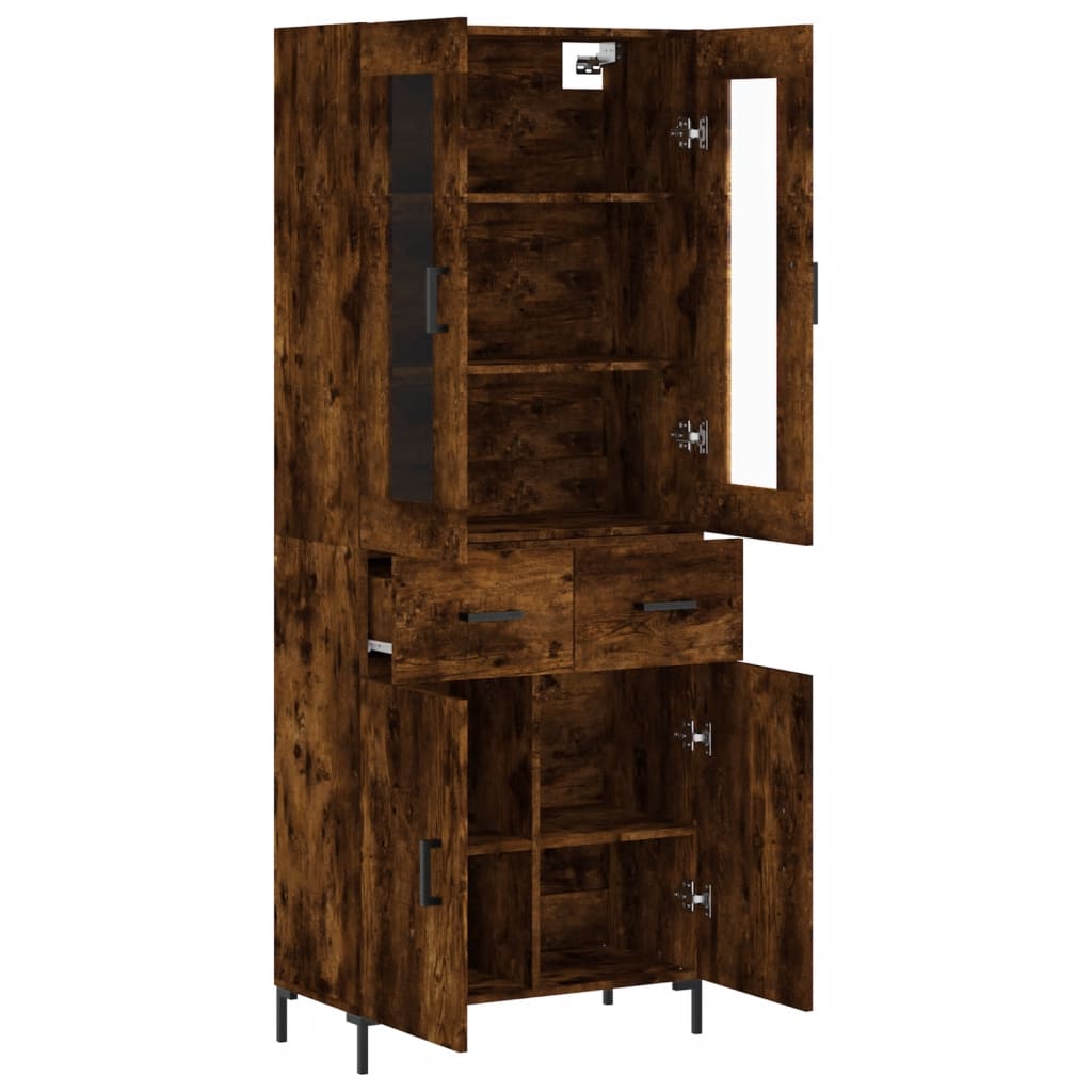 Highboard Smoked Oak 69,5x34x180 cm Engineered Wood