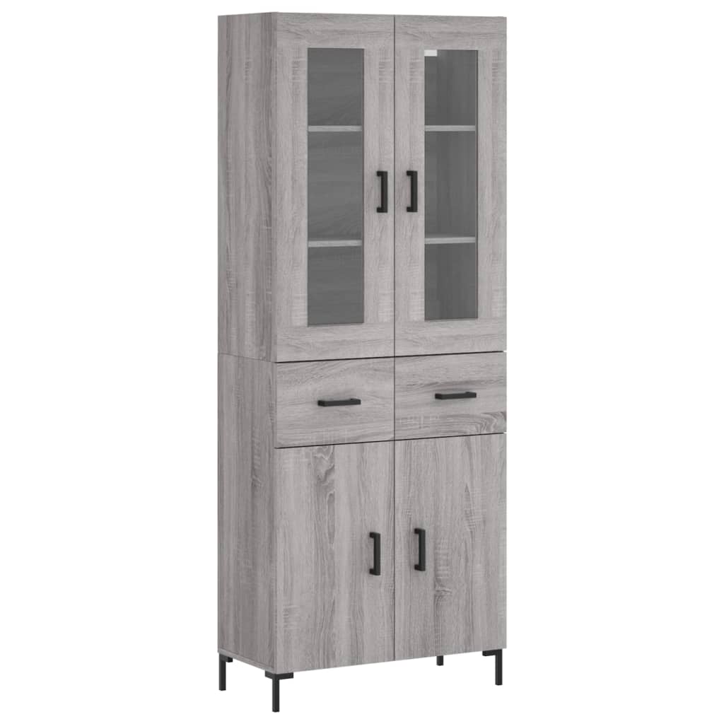 Highboard Grey Sonoma 69,5x34x180 cm Engineered Wood