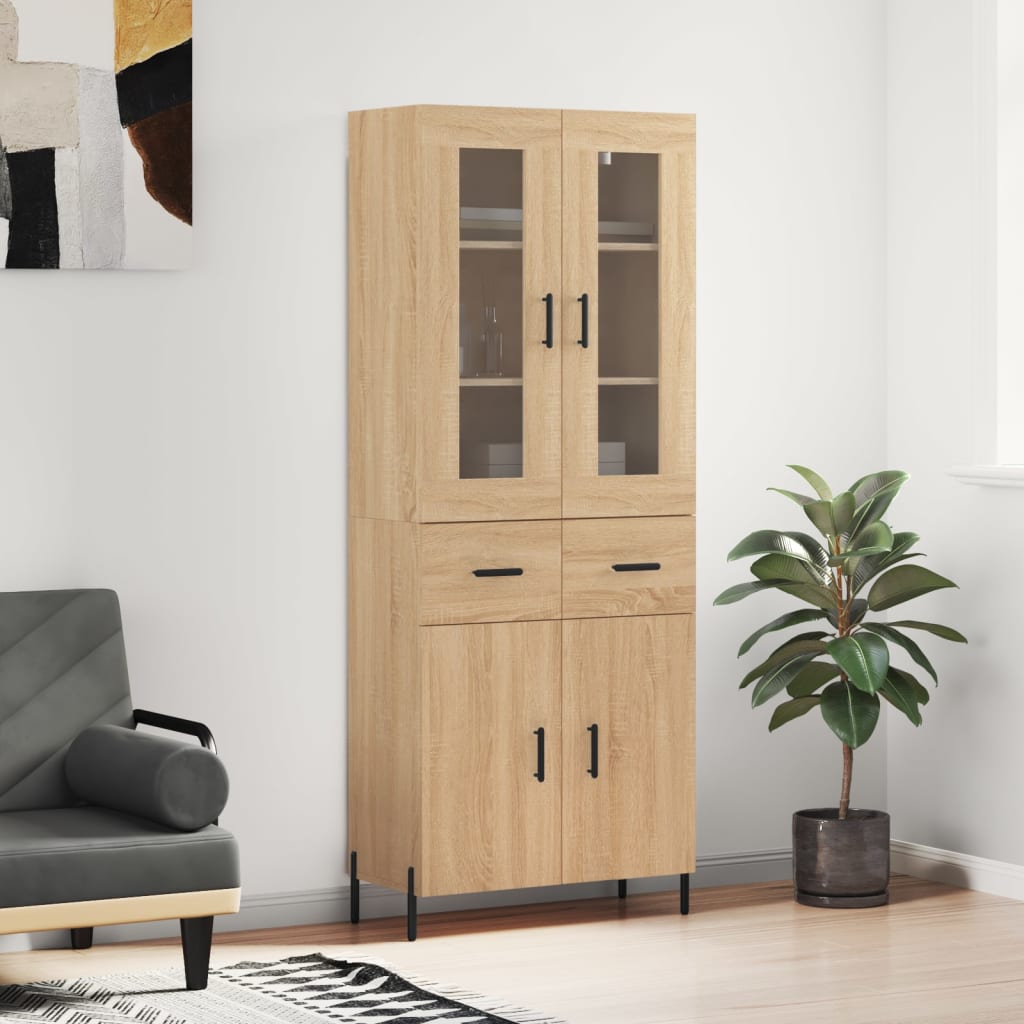Highboard Sonoma Oak 69,5x34x180 cm Engineered Wood