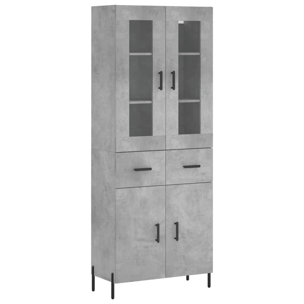 Highboard Concrete Grey 69,5x34x180 cm Engineered Wood