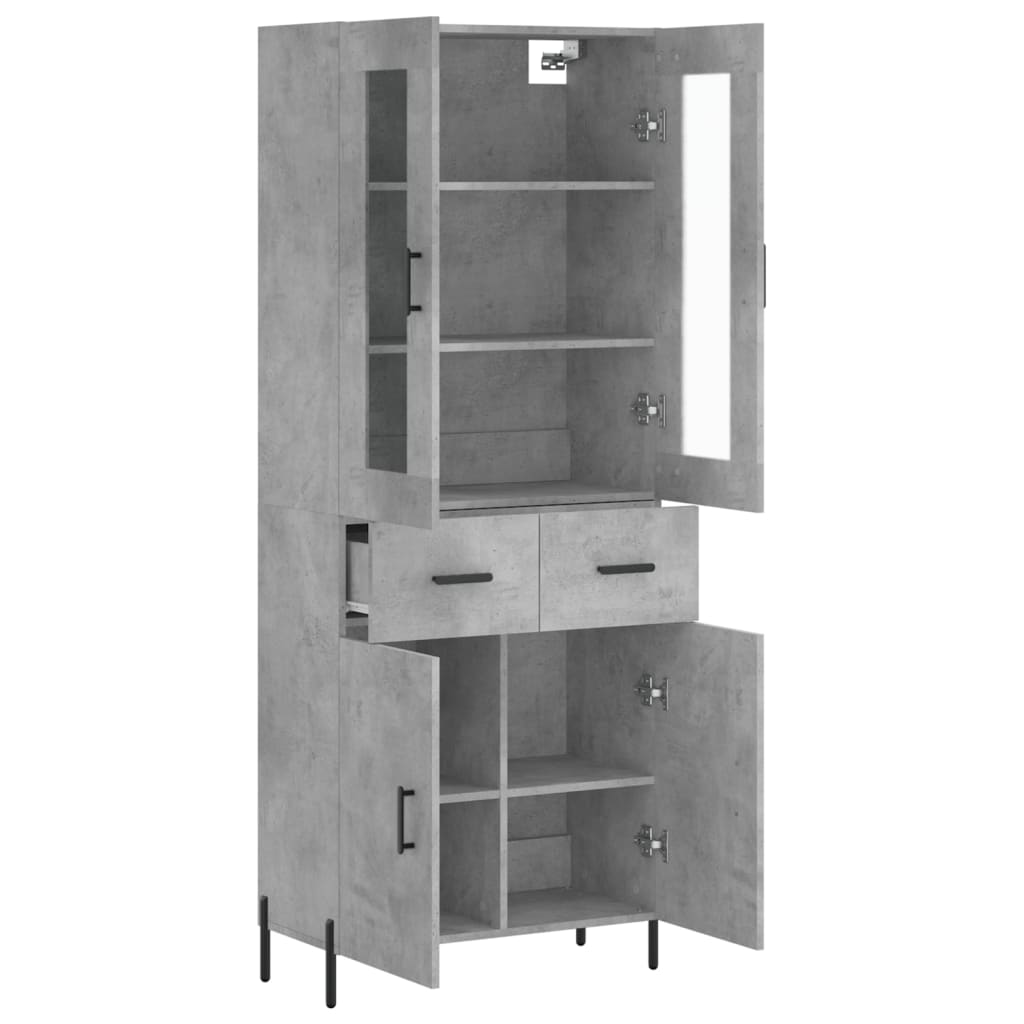 Highboard Concrete Grey 69,5x34x180 cm Engineered Wood