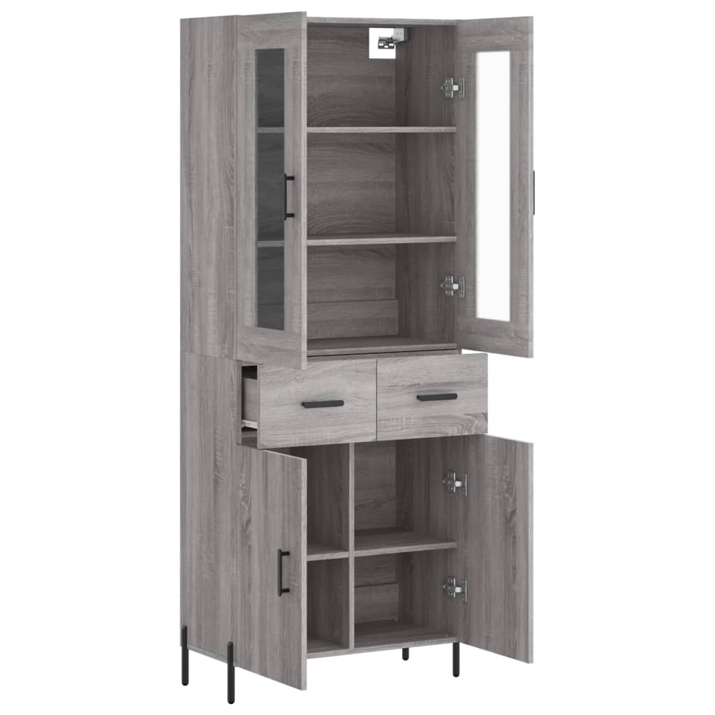Highboard Grey Sonoma 69,5x34x180 cm Engineered Wood