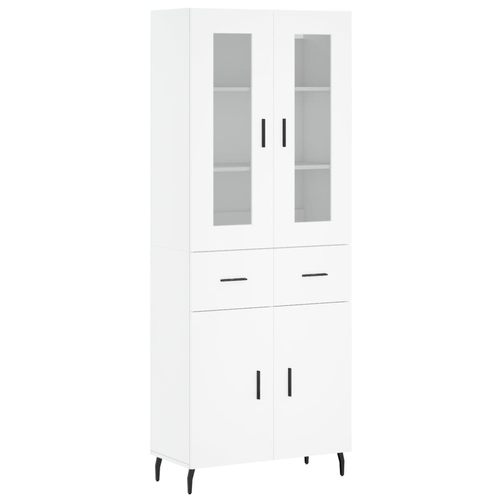 Highboard White 69,5x34x180 cm Engineered Wood