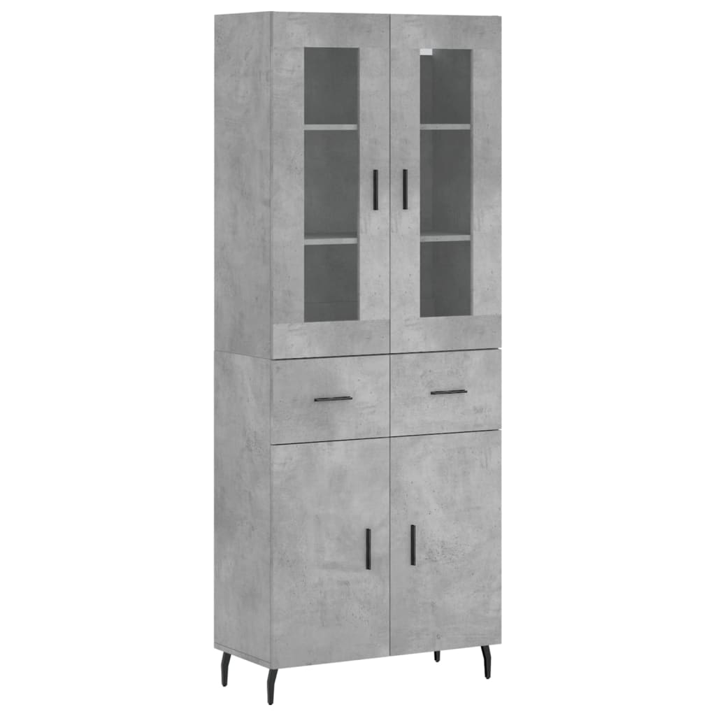 Highboard Concrete Grey 69,5x34x180 cm Engineered Wood