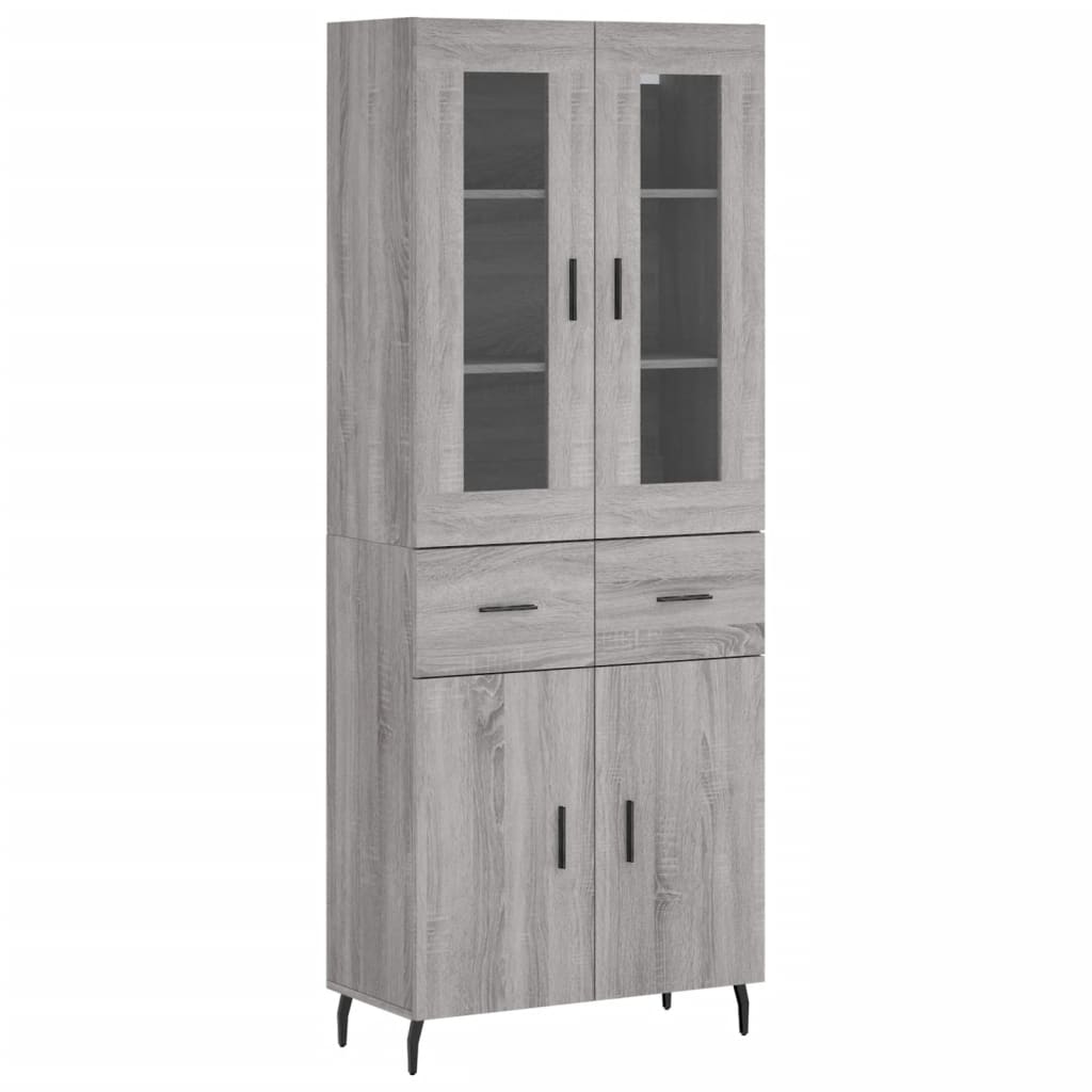 Highboard Grey Sonoma 69,5x34x180 cm Engineered Wood