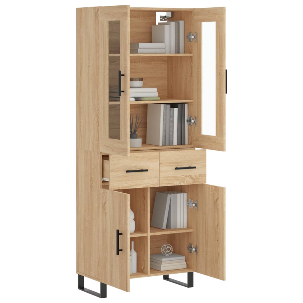 Highboard Sonoma Oak 69.5x34x180 cm Engineered Wood