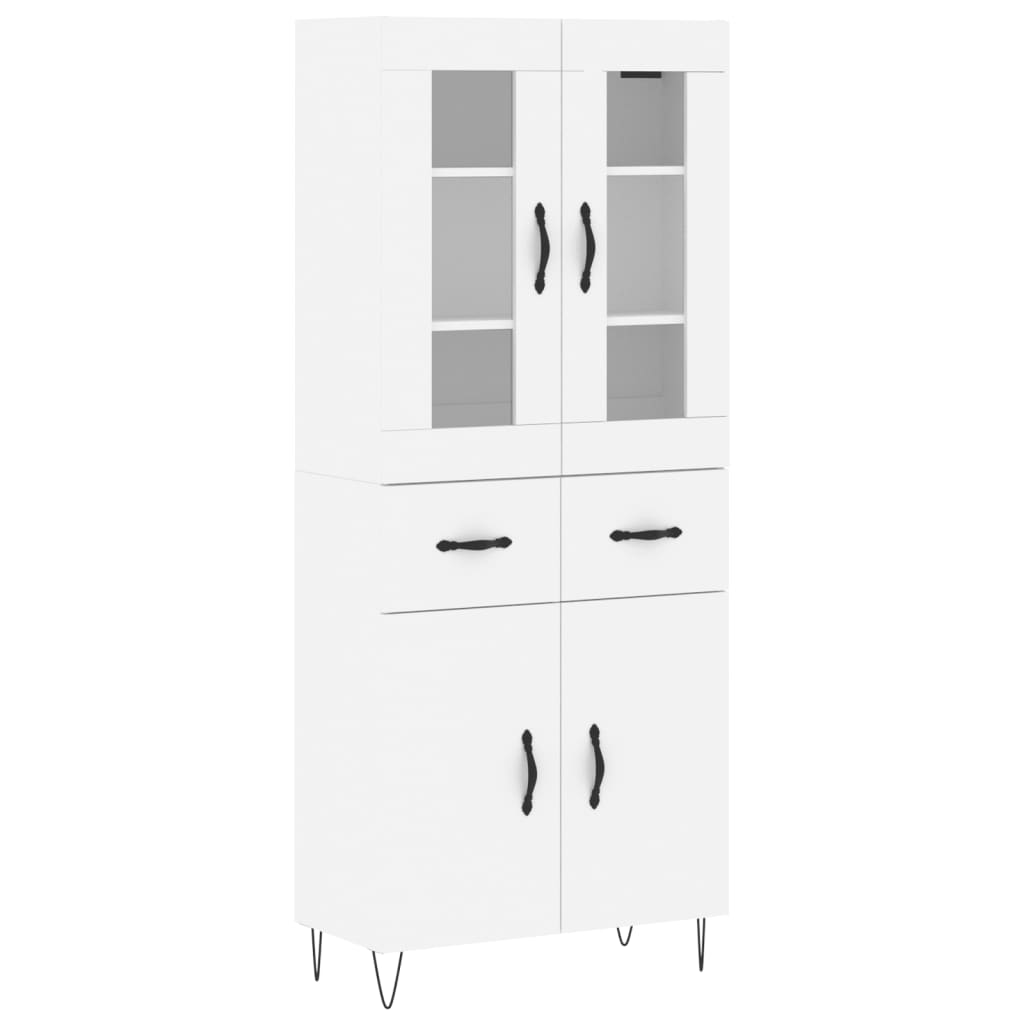 Highboard White 69,5x34x180 cm Engineered Wood