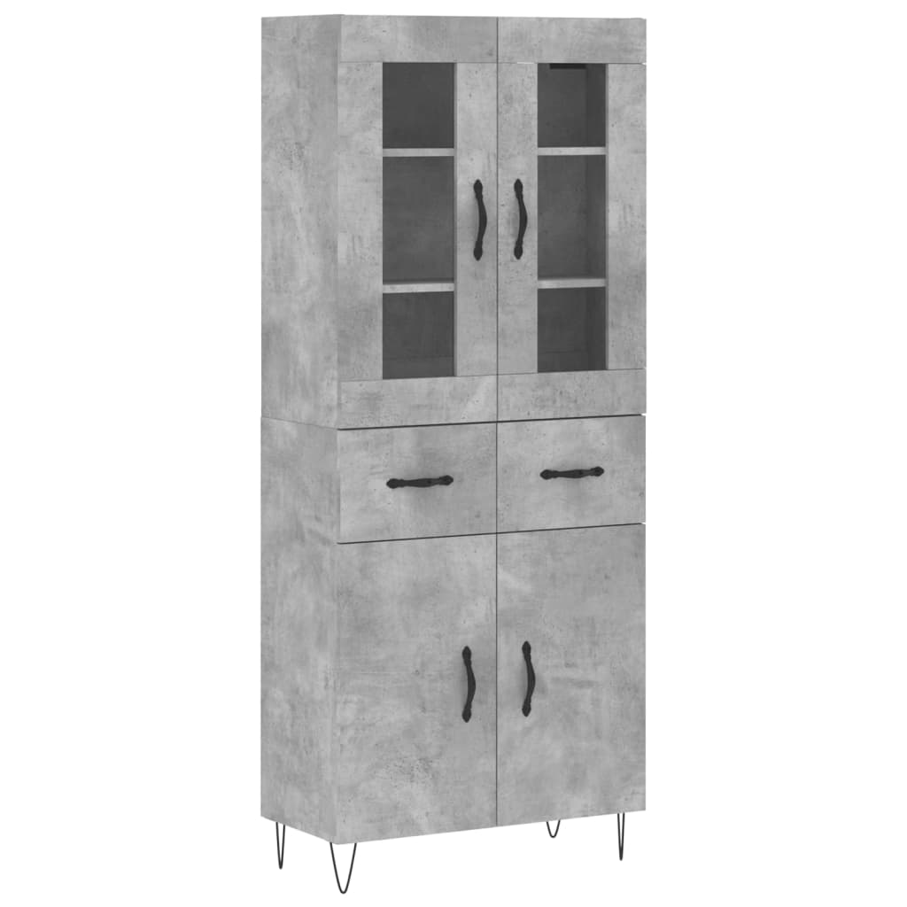 Highboard Concrete Grey 69,5x34x180 cm Engineered Wood
