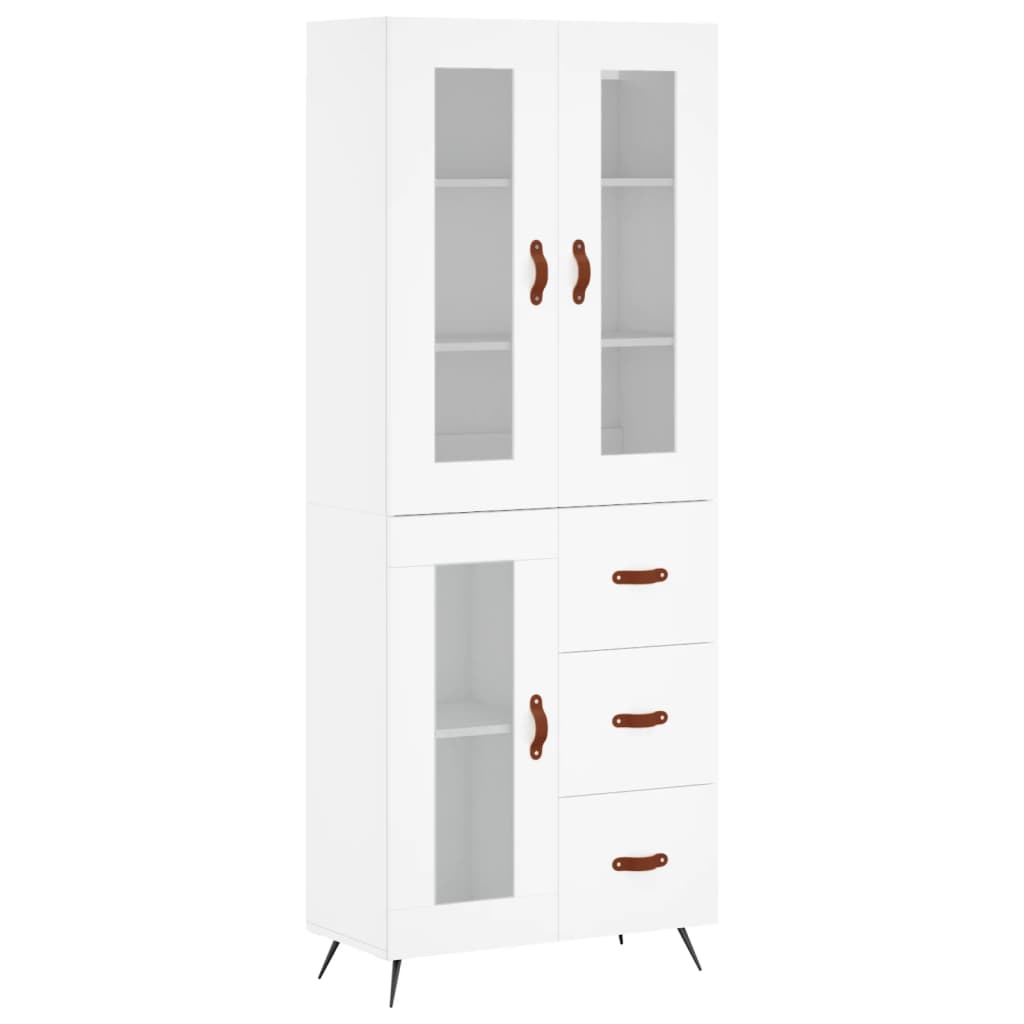 Highboard White 69,5x34x180 cm Engineered Wood