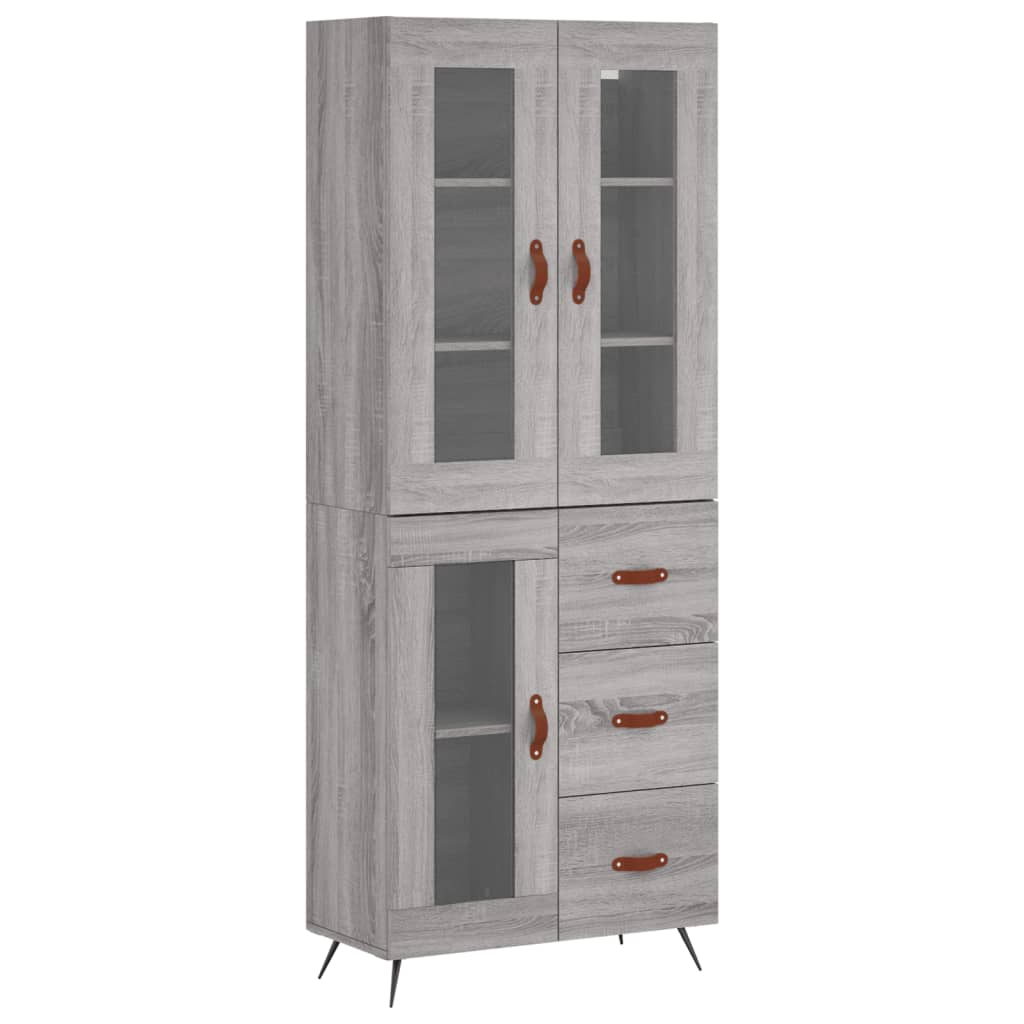 Highboard Grey Sonoma 69,5x34x180 cm Engineered Wood