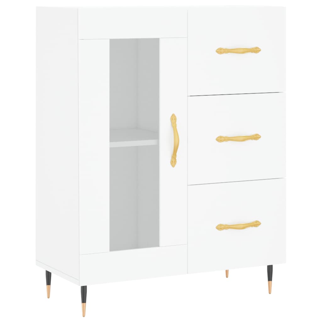 Highboard White 69,5x34x180 cm Engineered Wood