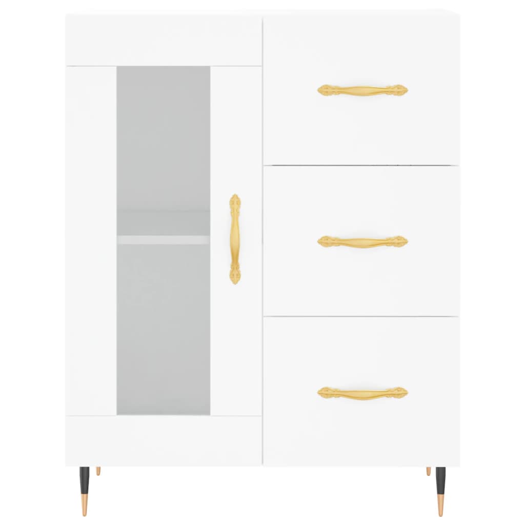 Highboard White 69,5x34x180 cm Engineered Wood