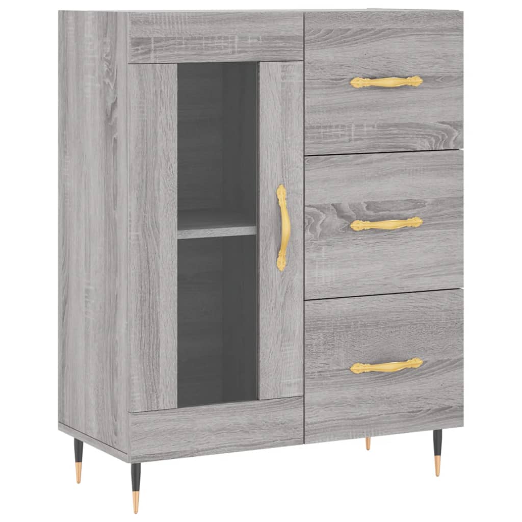 Highboard Grey Sonoma 69,5x34x180 cm Engineered Wood