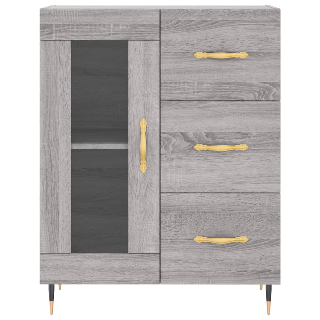 Highboard Grey Sonoma 69,5x34x180 cm Engineered Wood