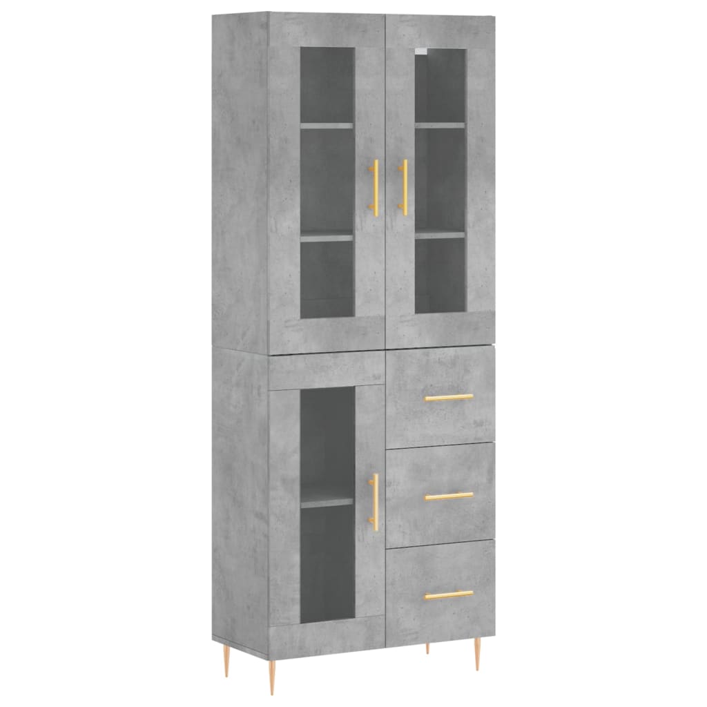 Highboard Concrete Grey 69,5x34x180 cm Engineered Wood