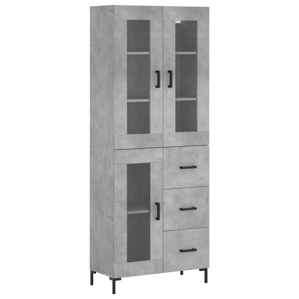 Highboard Concrete Grey 69,5x34x180 cm Engineered Wood