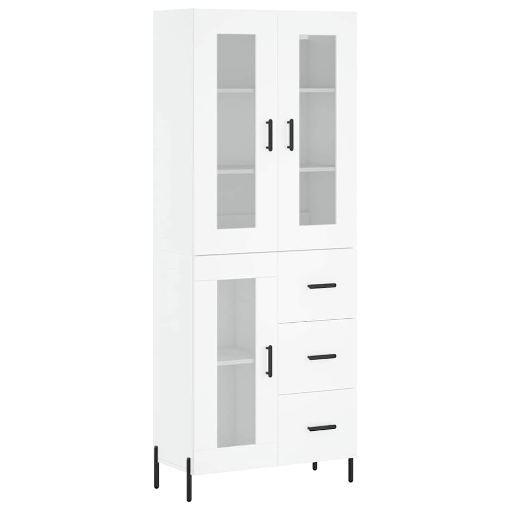 Highboard White 69,5x34x180 cm Engineered Wood