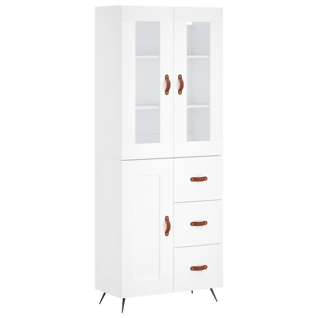 Highboard White 69,5x34x180 cm Engineered Wood