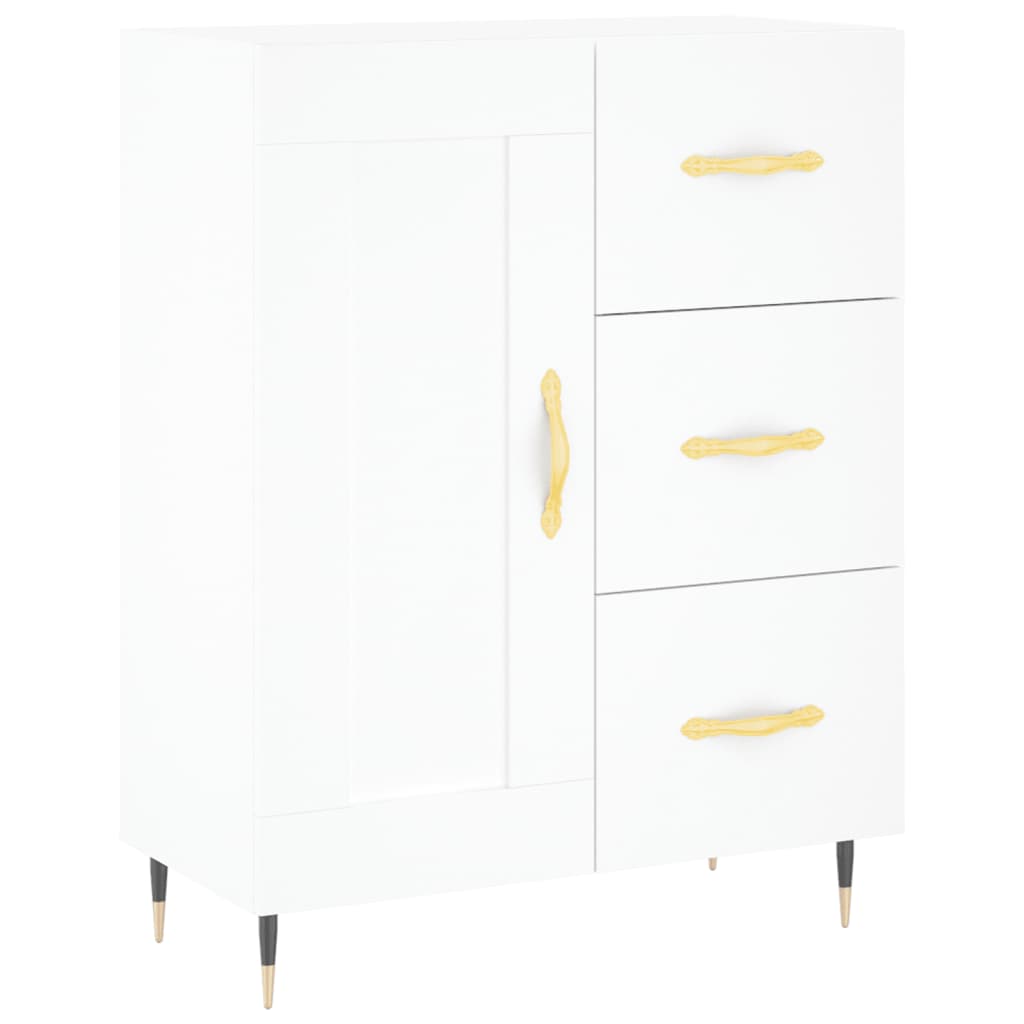 Highboard White 69,5x34x180 cm Engineered Wood